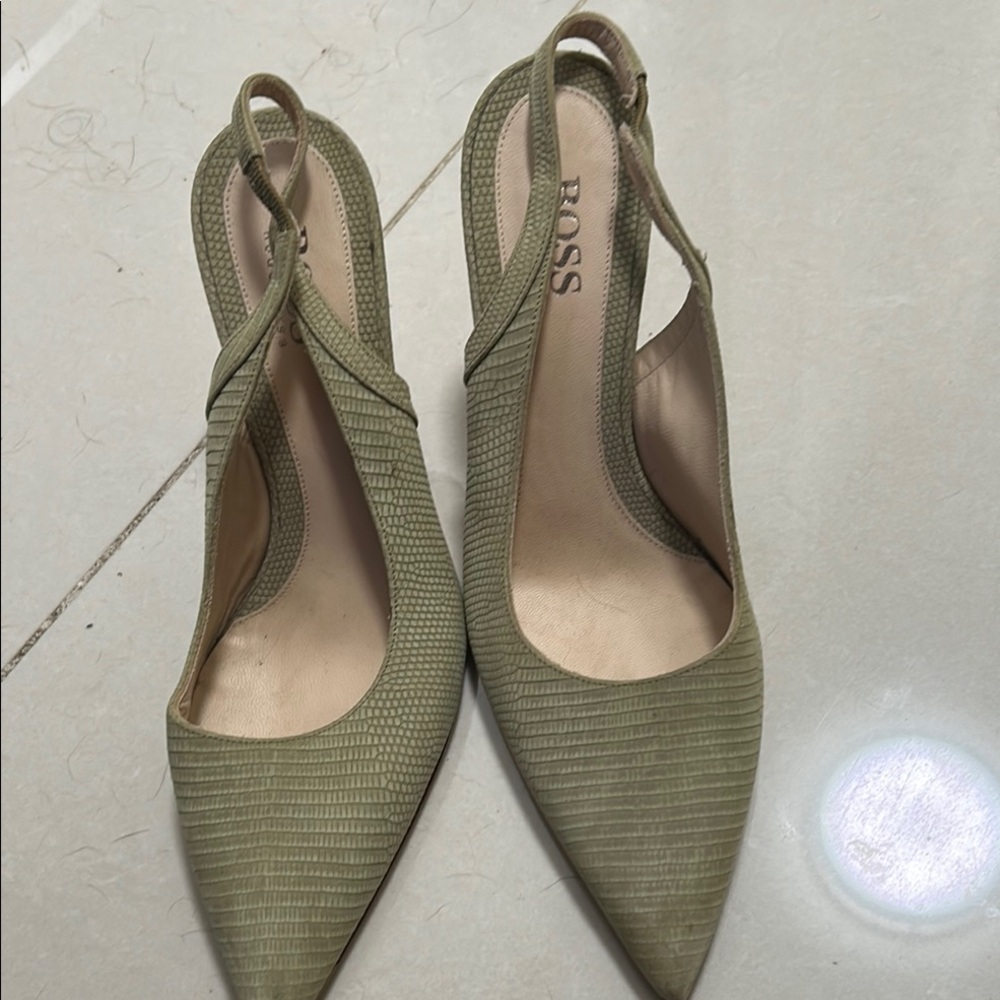 Hugo Boss Olive Slingback Heels